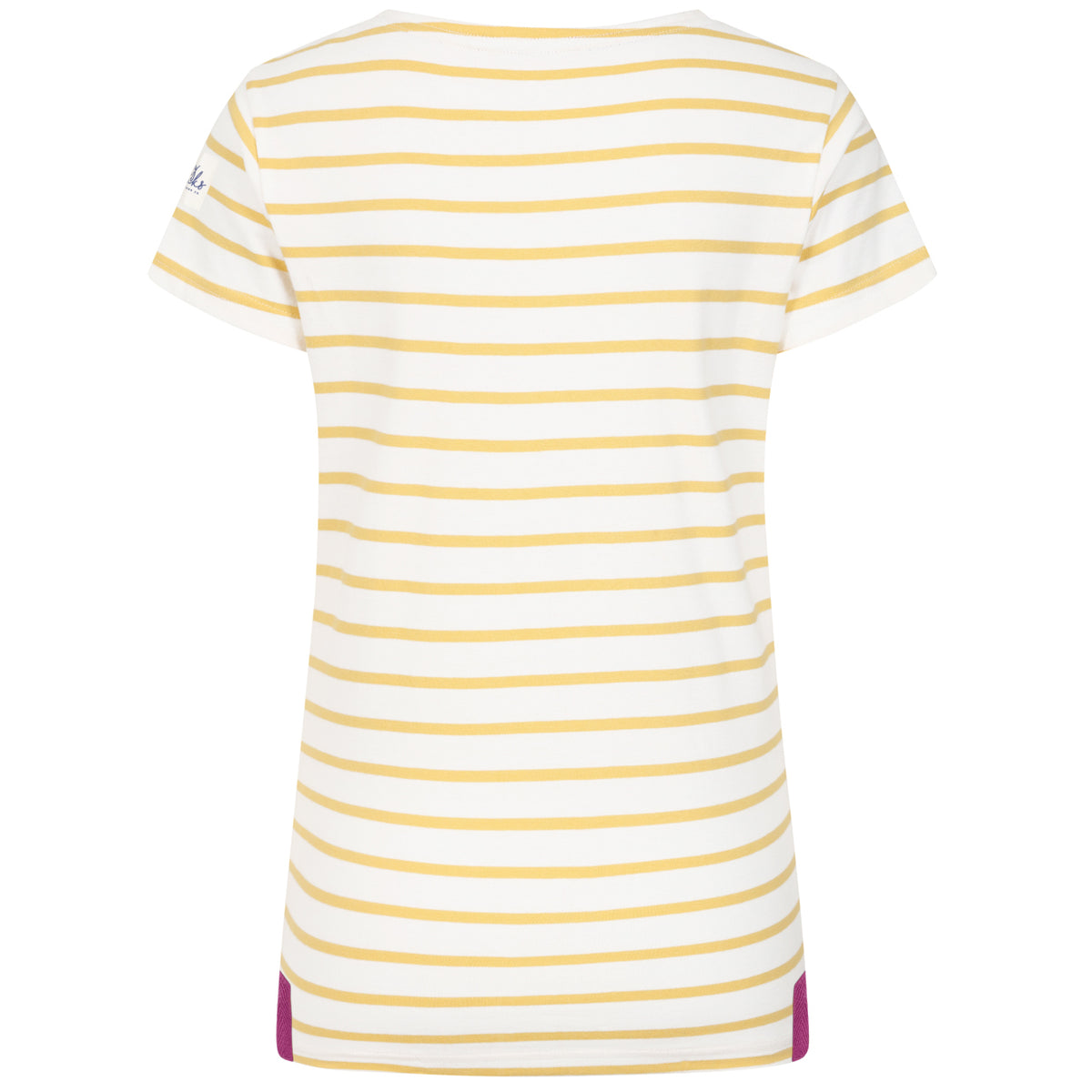 LJ8 - Ladies Short Sleeve Striped Breton Top - Lemon