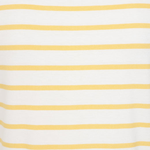 LJ8 - Ladies Short Sleeve Striped Breton Top - Lemon