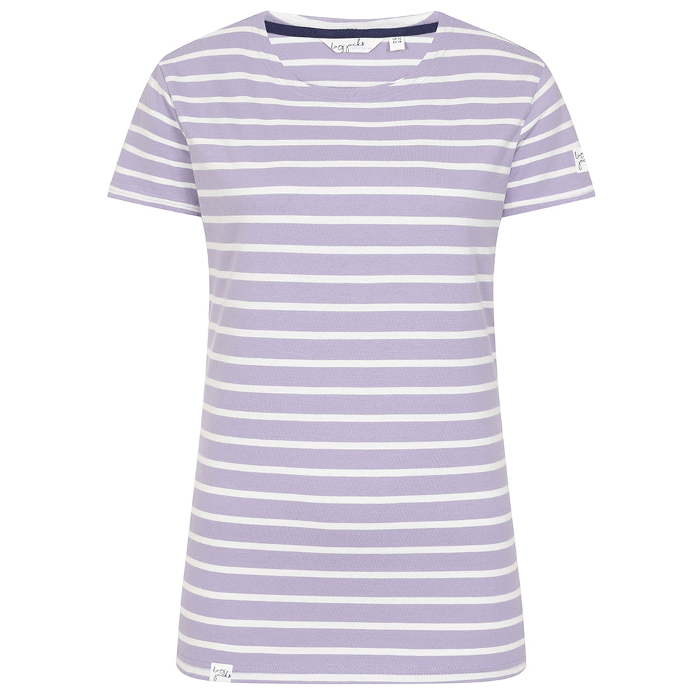 LJ8 - Ladies Short Sleeve Breton Top - Lilac