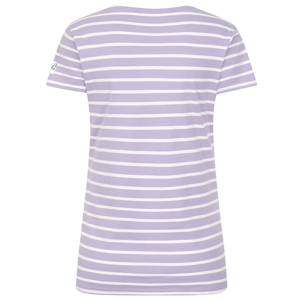LJ8 - Ladies Short Sleeve Breton Top - Lilac