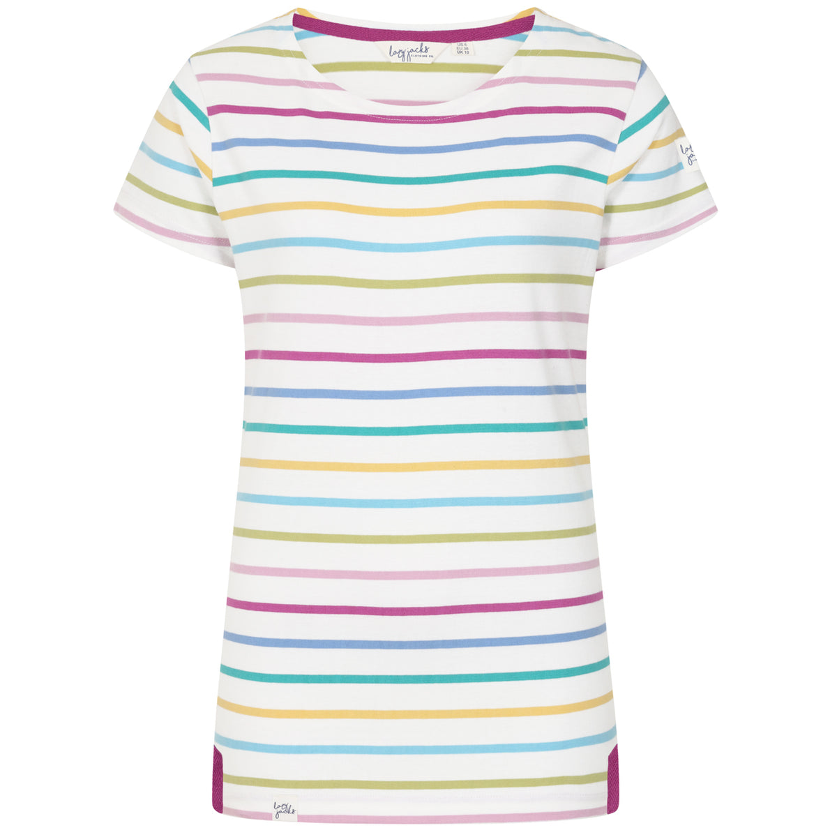 LJ8M - Ladies Short Sleeve Breton Top - Multi