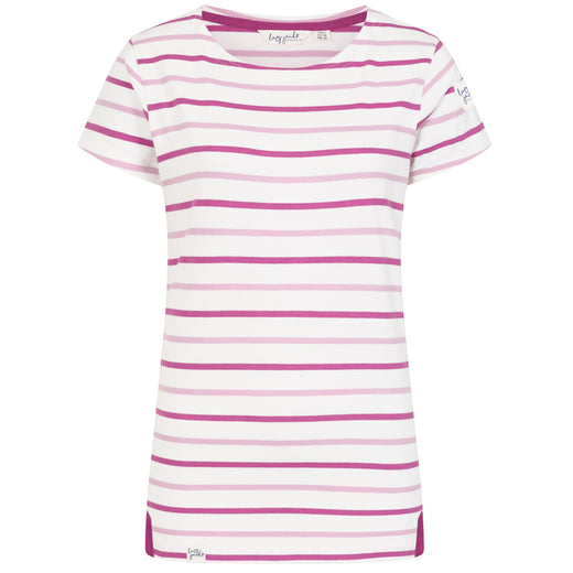 LJ8 - Ladies Short Sleeve Striped Breton Top - Pink