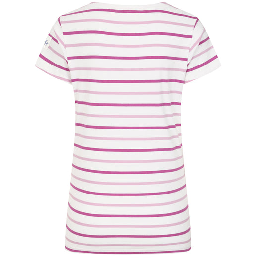 LJ8 - Ladies Short Sleeve Striped Breton Top - Pink