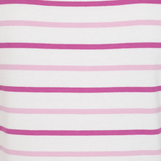 LJ8 - Ladies Short Sleeve Striped Breton Top - Pink