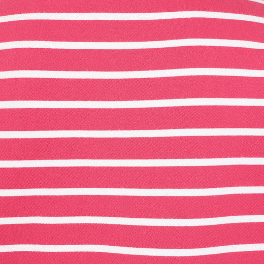 LJ94S - Ladies Striped Roll Neck Sweatshirt - Cherry