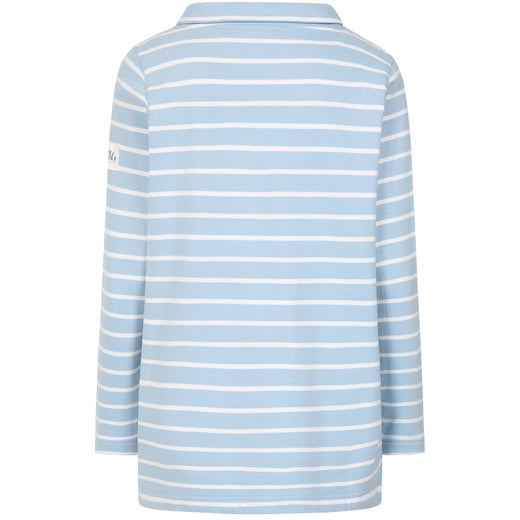 LJ94S - Striped Roll Neck Sweatshirt - Sky