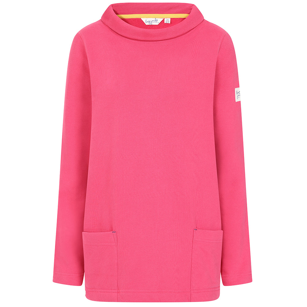 LJ94 - Ladies Roll Neck Sweatshirt - Cherry