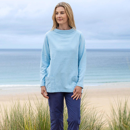 LJ94 - Plain Roll Neck Sweatshirt - Sky