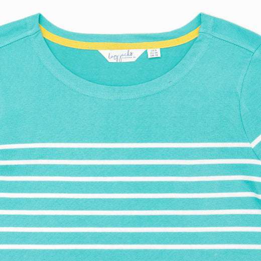 LJ97 - Long Sleeve Striped Breton - Sea Green