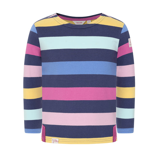 LJ97C - Girls' Striped Breton Top - Twilight