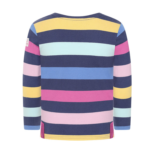 LJ97C - Girls' Striped Breton Top - Twilight