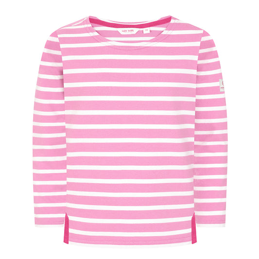 LJ97C - Girls Long Sleeve Breton Top - Candyfloss