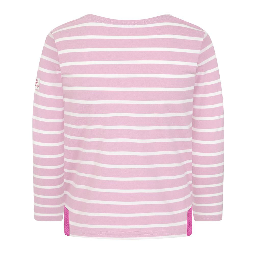 LJ97C - Girls Long Sleeve Striped Breton - Pink