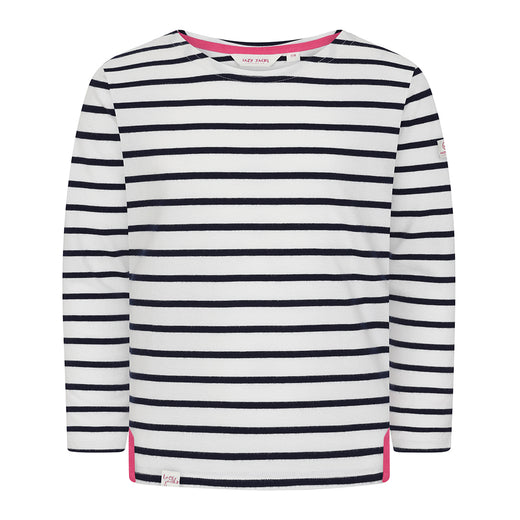 LJ97C - Girls Long Sleeve Breton Top - Chalk