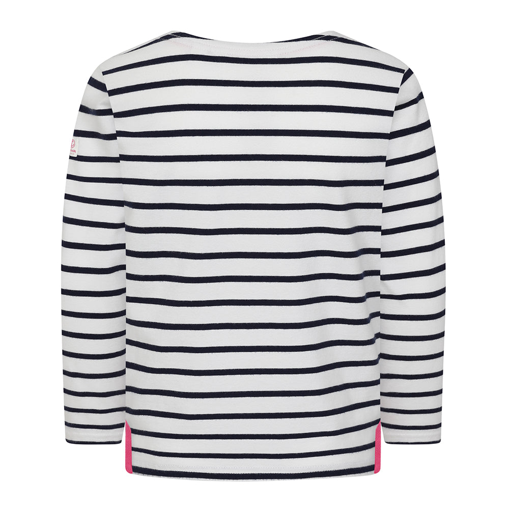LJ97C - Girls Long Sleeve Breton Top - Chalk