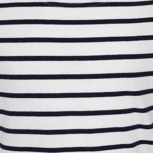 LJ97C - Girls Long Sleeve Breton Top - Chalk