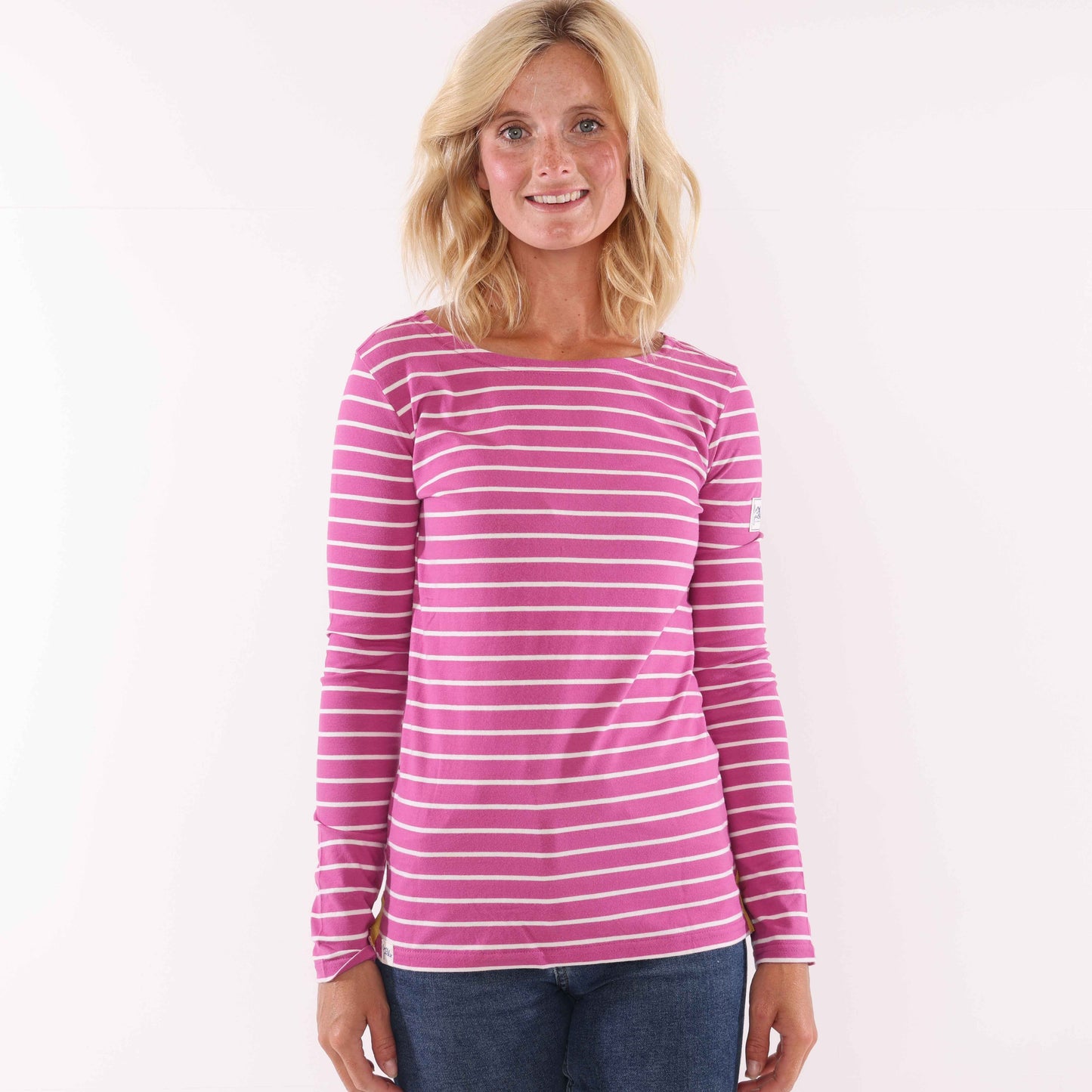LJ97 - Striped Breton Top - Raspberry