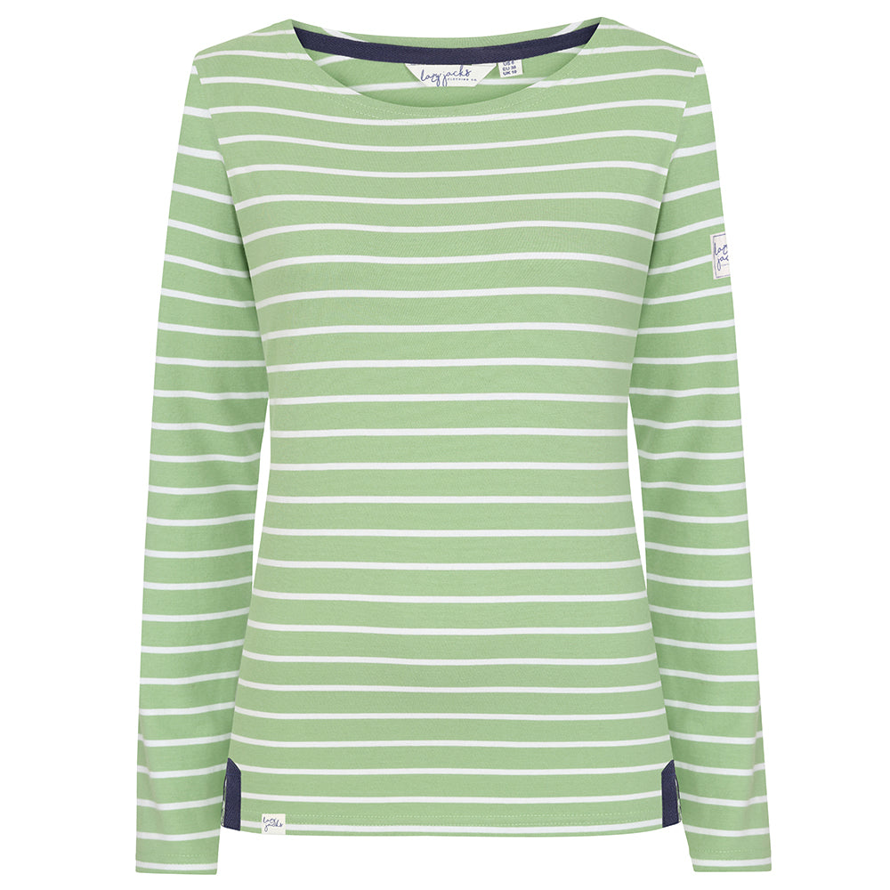 LJ97 - Ladies Long Sleeve Breton Top - Grass
