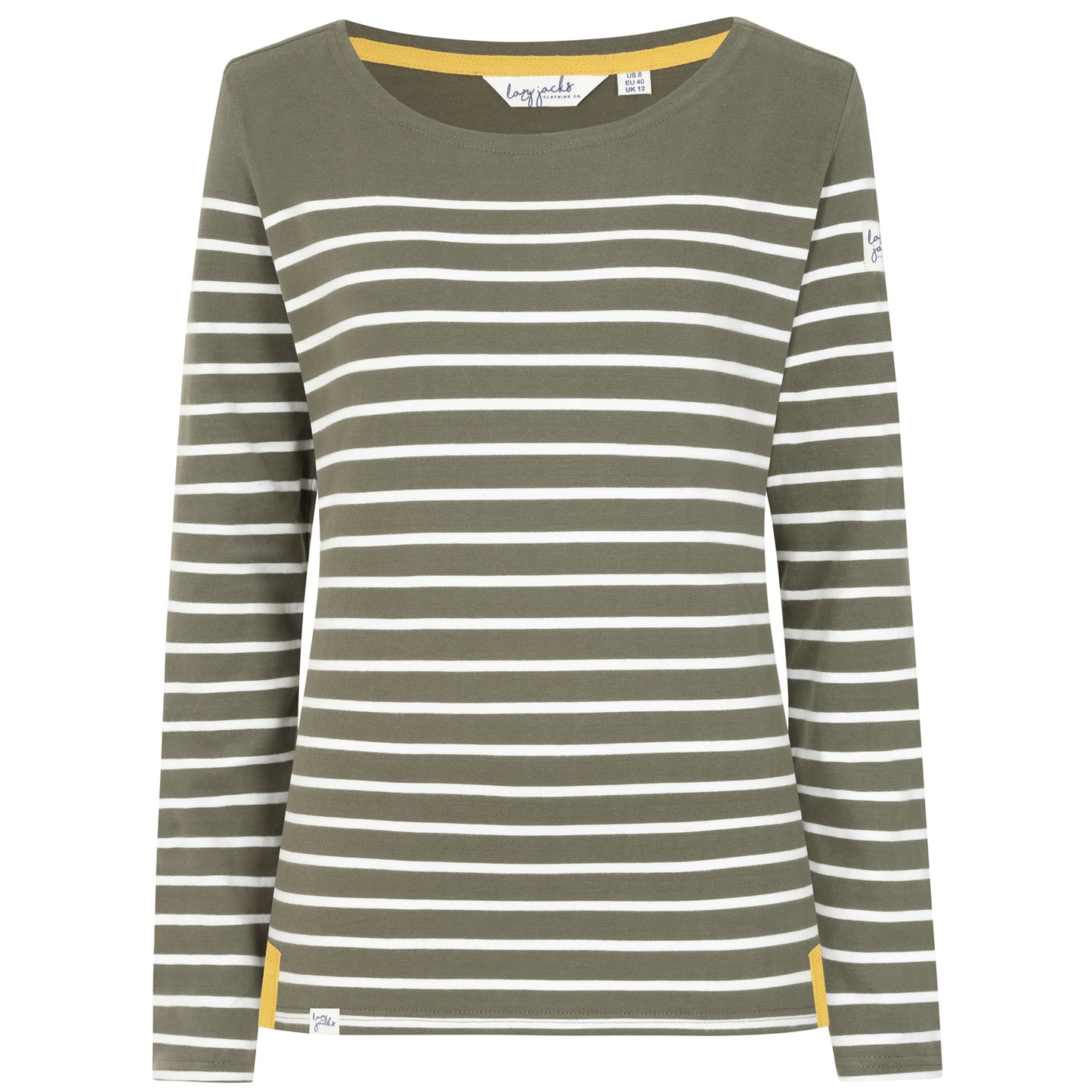 LJ97 - Striped Breton Top - Khaki