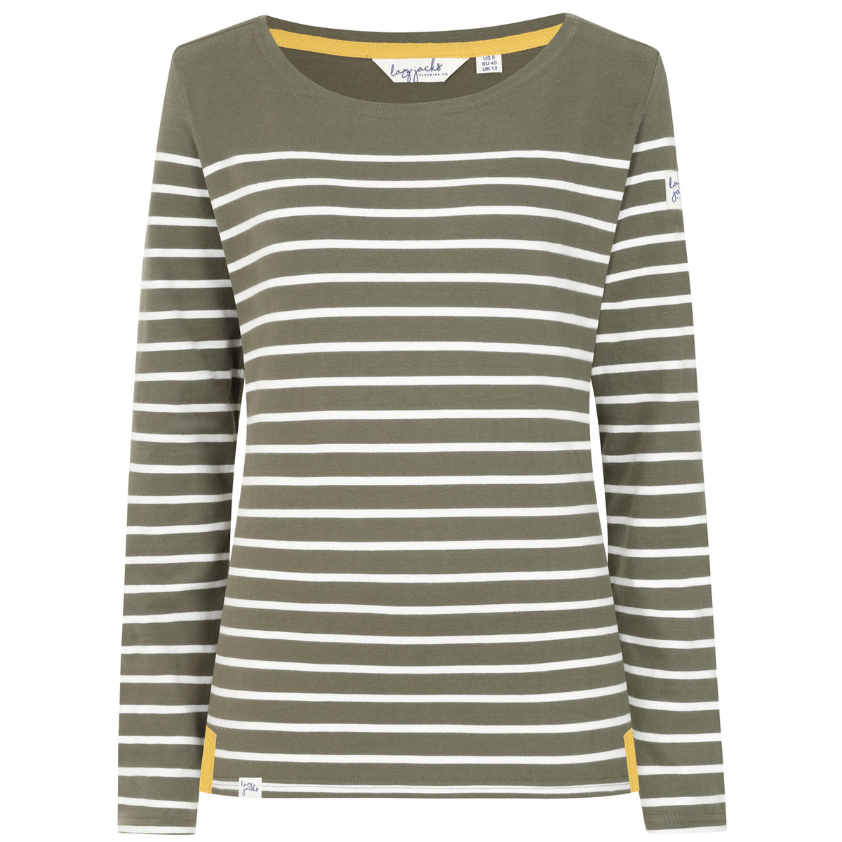 LJ97 - Striped Breton Top - Khaki