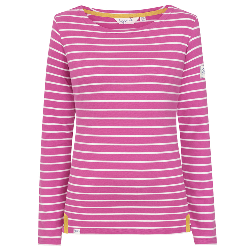 LJ97 - Striped Breton Top - Raspberry
