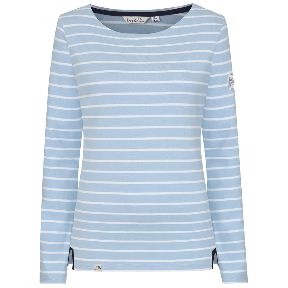 LJ97 - Ladies Long Sleeve Breton Top - Sky