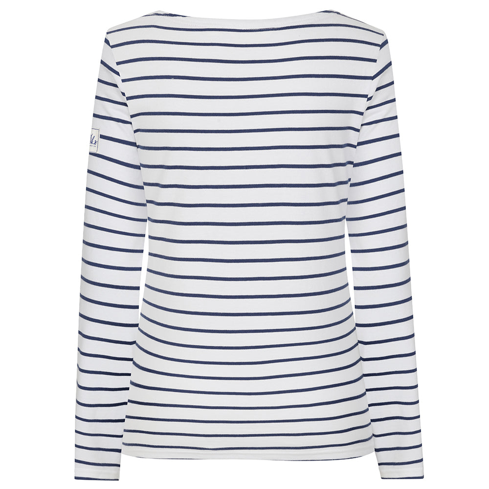 LJ97 - Ladies Long Sleeve Breton Top - White
