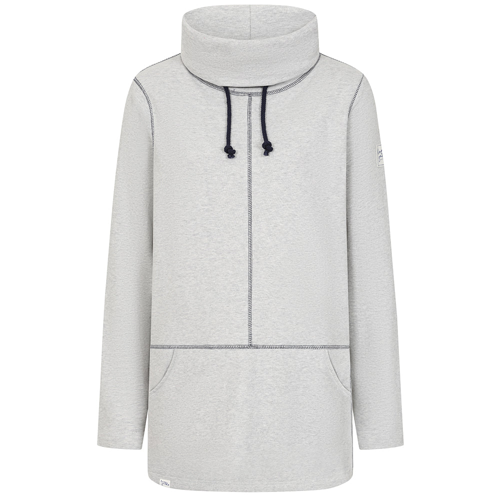 LJ99 Ladies Plain Roll Neck Sweatshirt Grey Marle