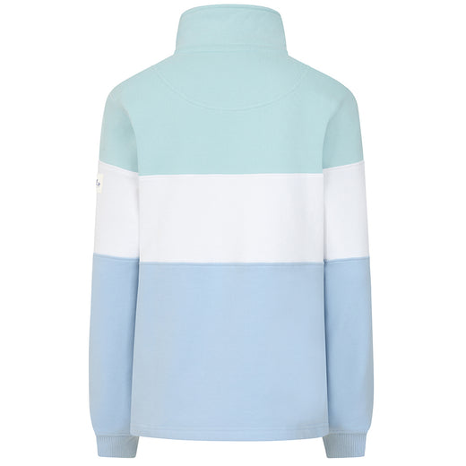LJ322 - Ladies Quarter Zip Sweatshirt - Sky/Mint