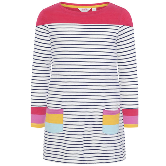 LJ239C - Girls Long Sleeve Dress - Bright Rose