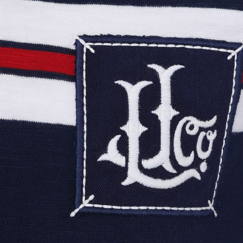 LJ78CE - Boys Striped Rugby Shirt - Marine