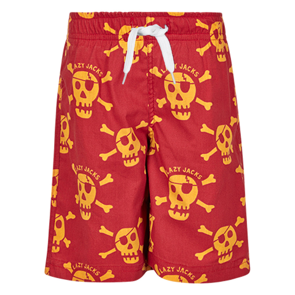 LJ89C - Boys Printed Board Shorts - Red