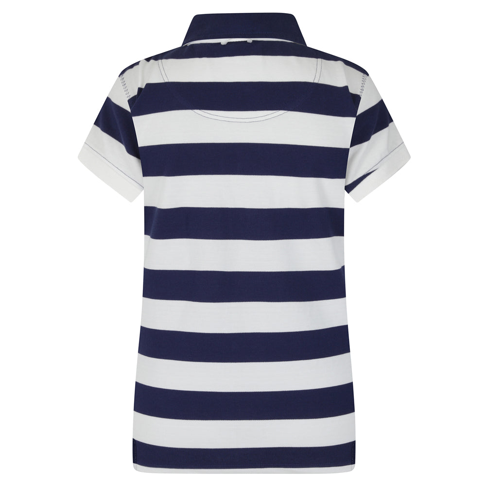LJ22E - Ladies Striped Polo - Twilight
