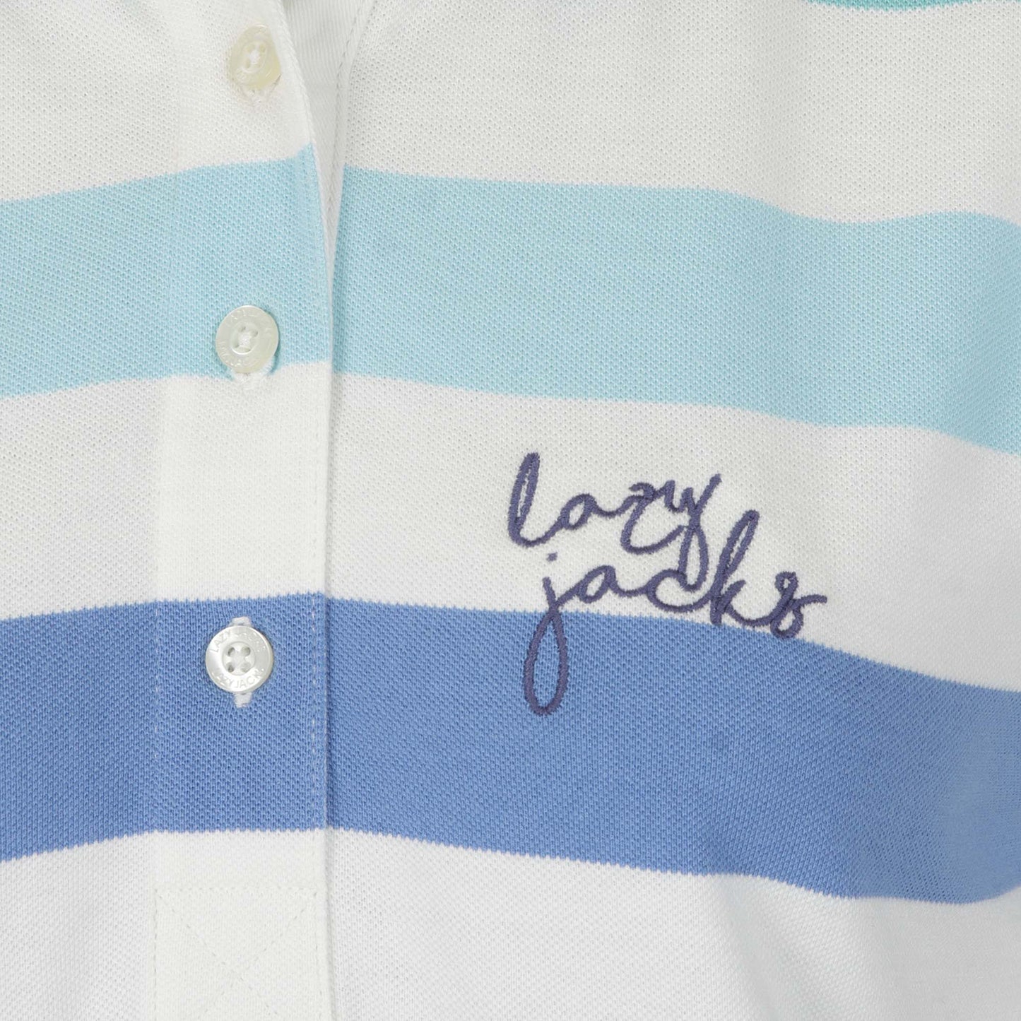LJ22E - Ladies Striped Polo - Turquoise