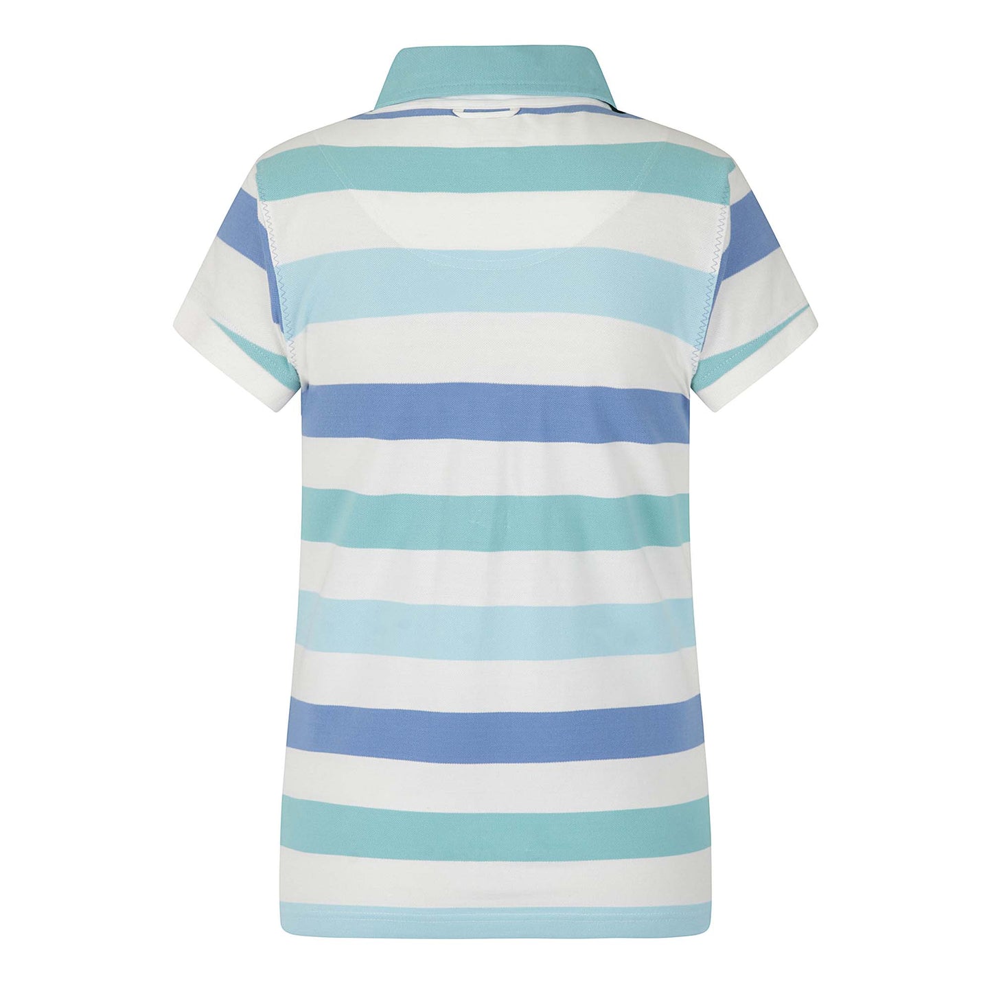 LJ22E - Ladies Striped Polo - Turquoise