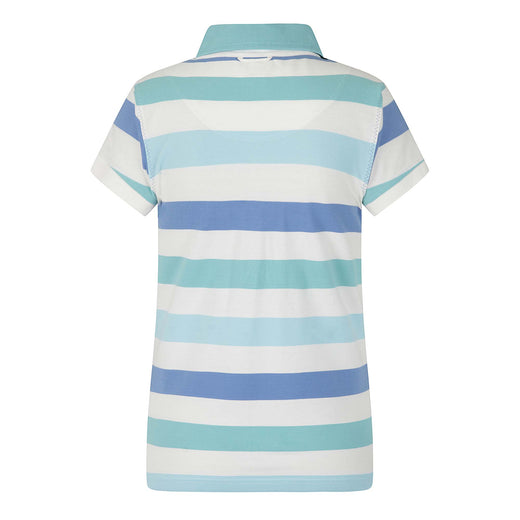 LJ22E - Ladies Striped Polo - Turquoise