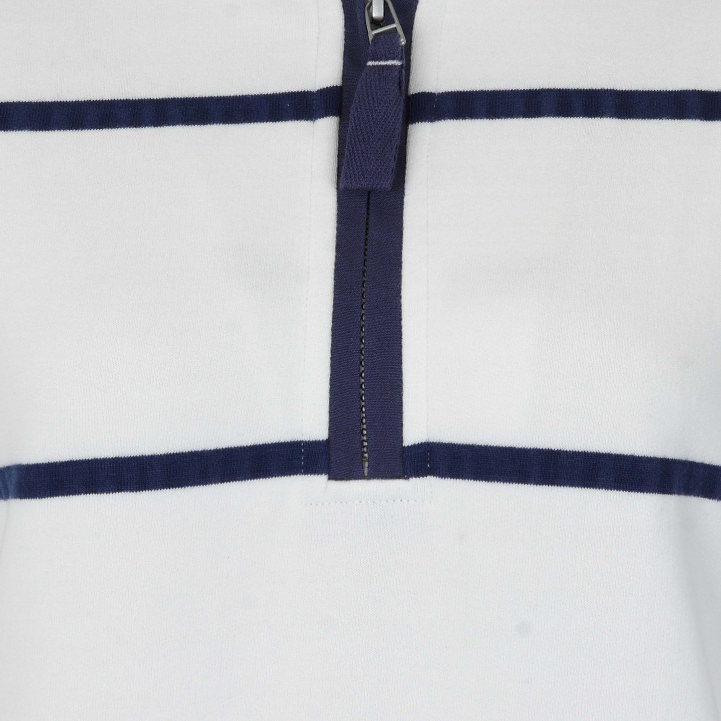 LJ35 - Ladies' Striped 1/4 Zip Sweatshirt - White