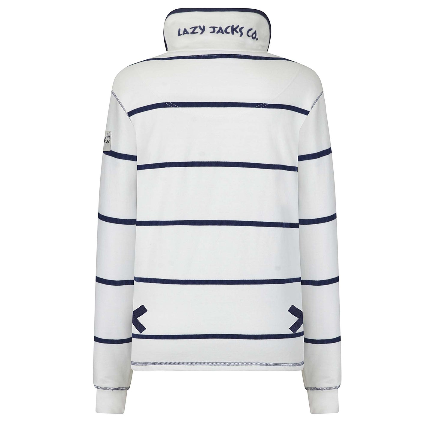 LJ35 - Ladies' Striped 1/4 Zip Sweatshirt - White