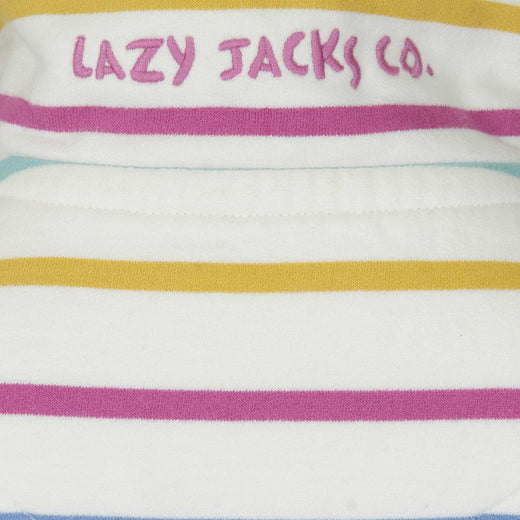 LJ35C - Girls 1/4 zip Stripe Sweatshirt - Periwinkle