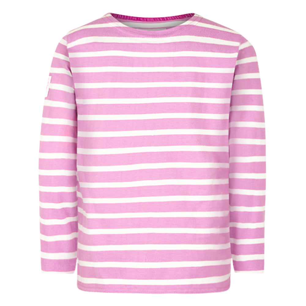 LJ97C - Girls Long Sleeve Breton Top - Fuschia
