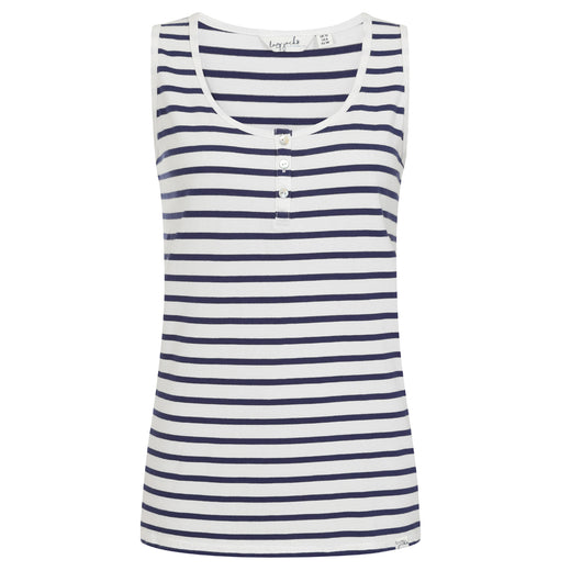 LJ110 - Ladies Cotton Cami - White Marine Stripe