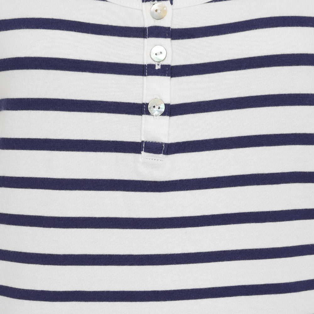 LJ110 - Ladies Cotton Cami - White Marine Stripe