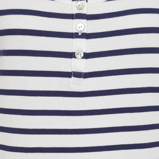 LJ110 - Ladies Cotton Cami - White Marine Stripe
