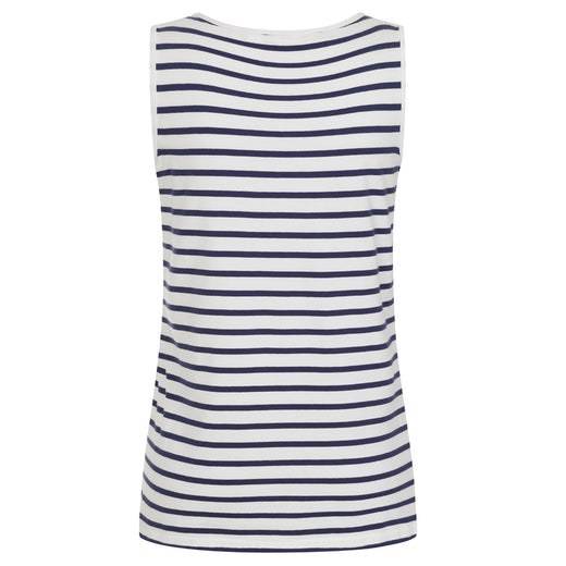 LJ110 - Ladies Cotton Cami - White Marine Stripe