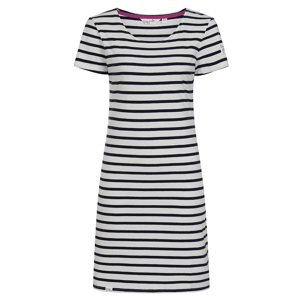 Black and white striped t shirt dress best sale