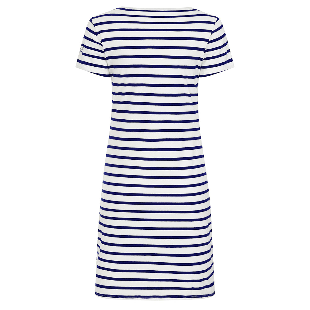 LJ115 - Ladies Striped T-Shirt Dress - Marine