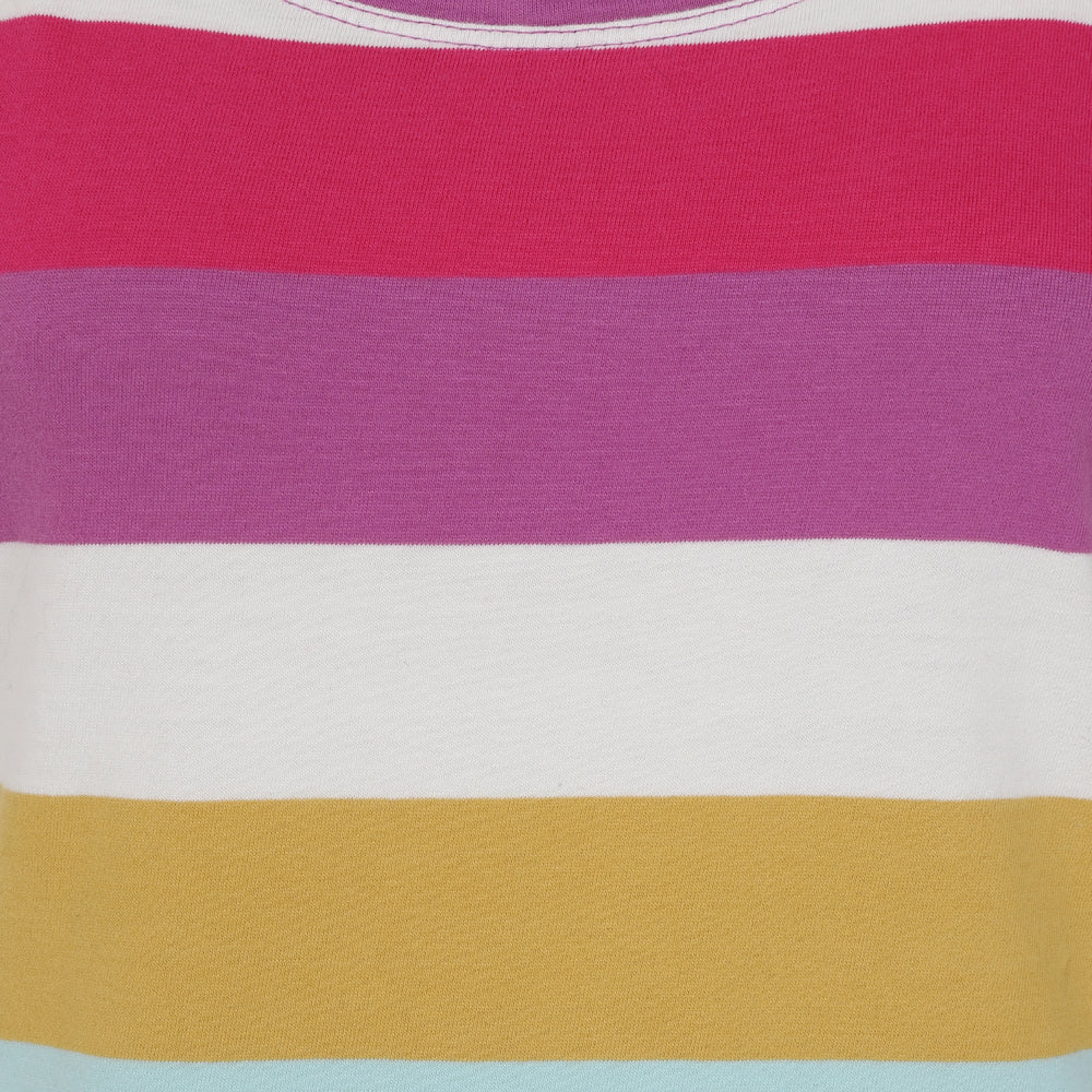 LJ115 - Ladies Striped T-Shirt Dress - Multi