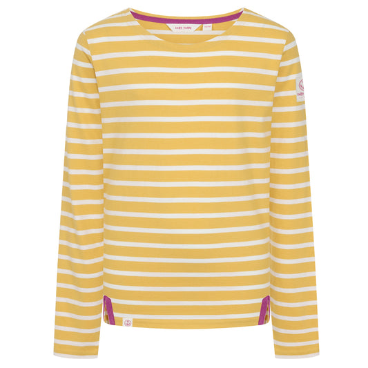 LJ97C - Girls Striped Breton Top - Maize
