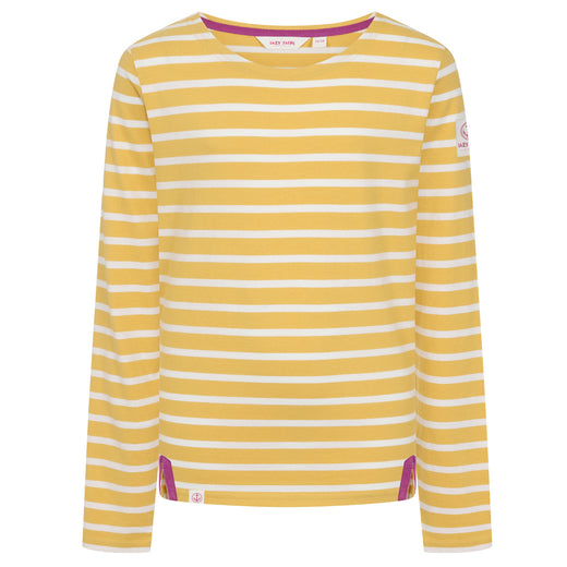 LJ97C - Girls Striped Breton Top - Maize