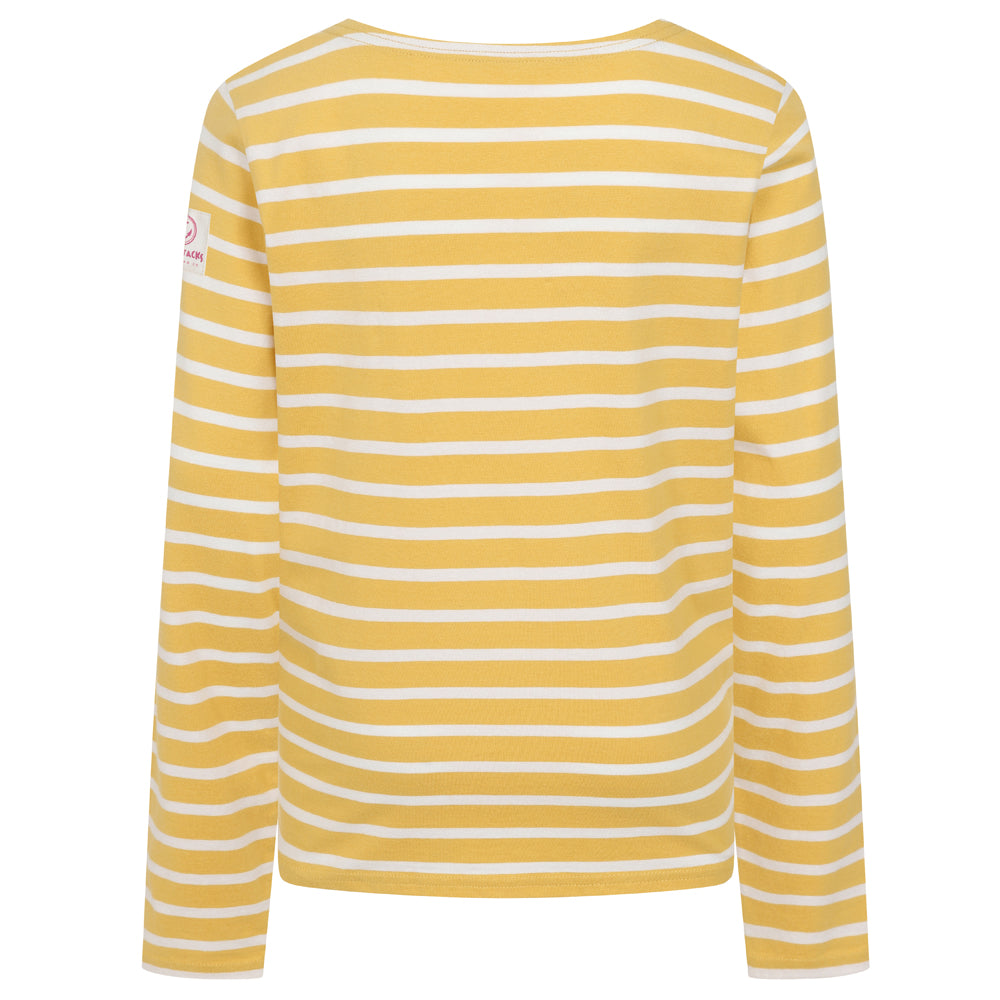 LJ97C - Girls Striped Breton Top - Maize